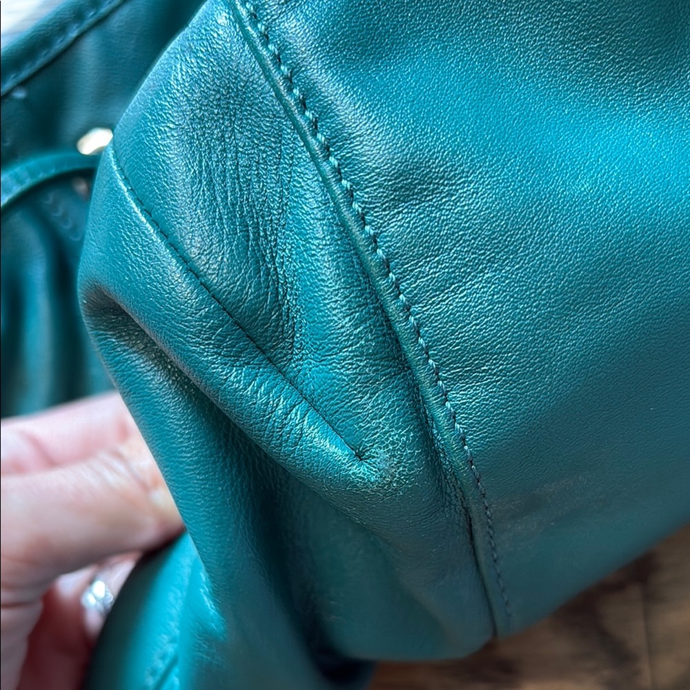 Coach Daisy Teal Leather Shoulder Bag - Picture 5 of 15